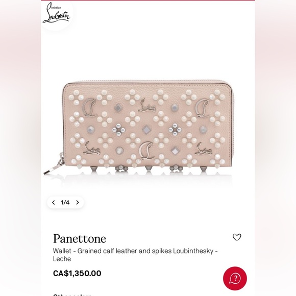 Christian Louboutin Panettone Wallet - Grained Calf Leather Loubinthesky Spikes - Picture 13 of 14